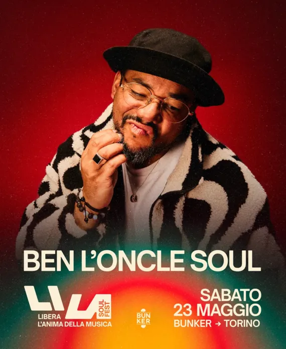 Ben L'oncle Soul artista del Lila Soul Fest del 23 maggio 2026